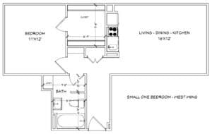 Small  One Bedroom B - West Wing