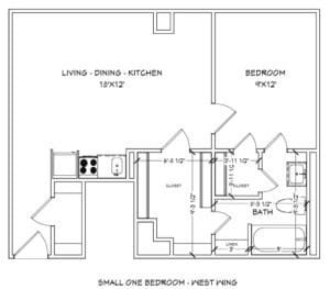 Small  One Bedroom A - West Wing